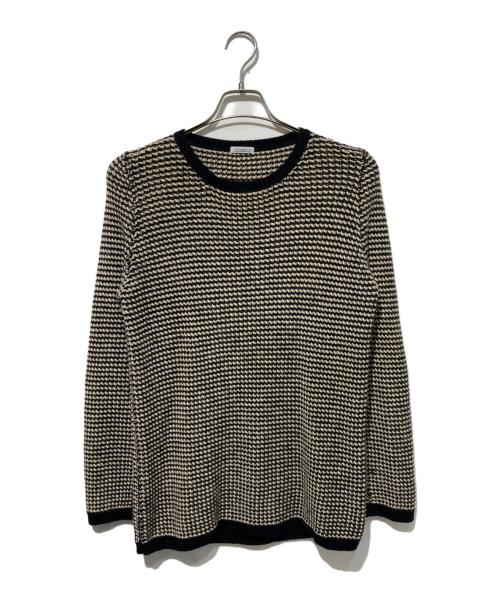 MALO（マーロ）MALO (マーロ) ローゲージカシミヤニット ブラック×ベージュ サイズ:44の古着・服飾アイテム