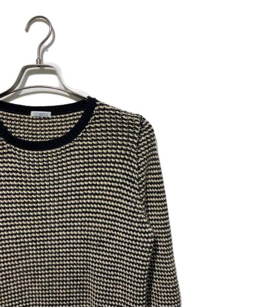 MALO（マーロ）MALO (マーロ) ローゲージカシミヤニット ブラック×ベージュ サイズ:44の古着・服飾アイテム