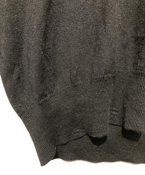 GUCCI（グッチ）GUCCI (グッチ) シルクカシミヤ混Vネックニット ブラック×ブラウン サイズ:Lの古着・服飾アイテム
