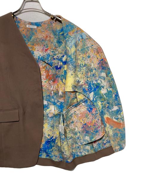 HERALBONY（ヘラルボニー）HERALBONY (ヘラルボニー) Wサイドプリントジレ「旅行楽しみ」 ベージュ サイズ:Freeの古着・服飾アイテム