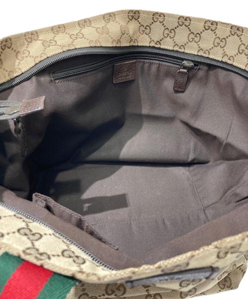 GUCCI（グッチ）GUCCI (グッチ) 舟形キャンバスハンドバッグ ベージュの古着・服飾アイテム