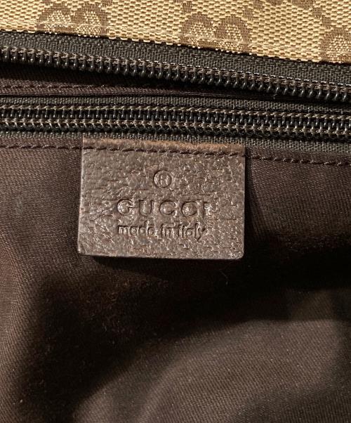 GUCCI（グッチ）GUCCI (グッチ) 舟形キャンバスハンドバッグ ベージュの古着・服飾アイテム