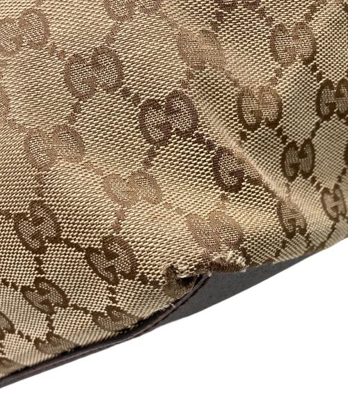GUCCI（グッチ）GUCCI (グッチ) 舟形キャンバスハンドバッグ ベージュの古着・服飾アイテム