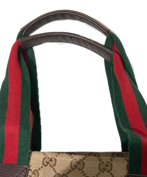 GUCCI（グッチ）GUCCI (グッチ) 舟形キャンバスハンドバッグ ベージュの古着・服飾アイテム