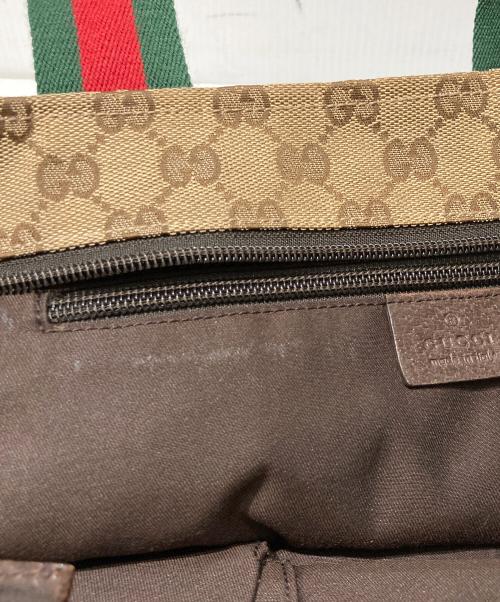 GUCCI（グッチ）GUCCI (グッチ) 舟形キャンバスハンドバッグ ベージュの古着・服飾アイテム