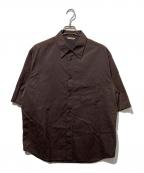 AURALEEオーラリー）の古着「WASHED FINX HERRINGBONE HALF SLEEVED SHIRTS」｜ブラウン