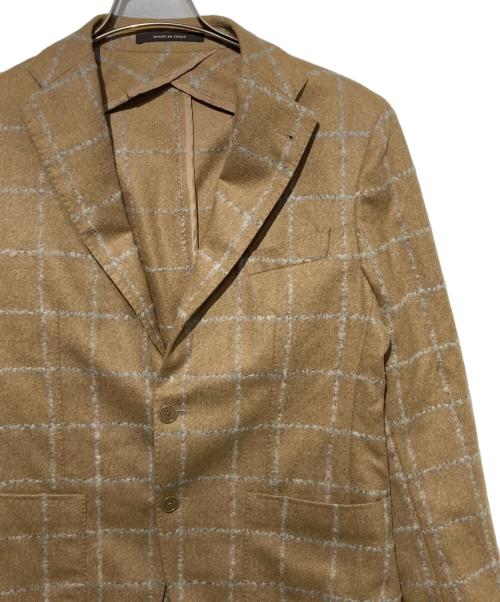 TAGLIATORE（タリアトーレ）TAGLIATORE (タリアトーレ) チェックテーラードジャケット ベージュ サイズ:46の古着・服飾アイテム
