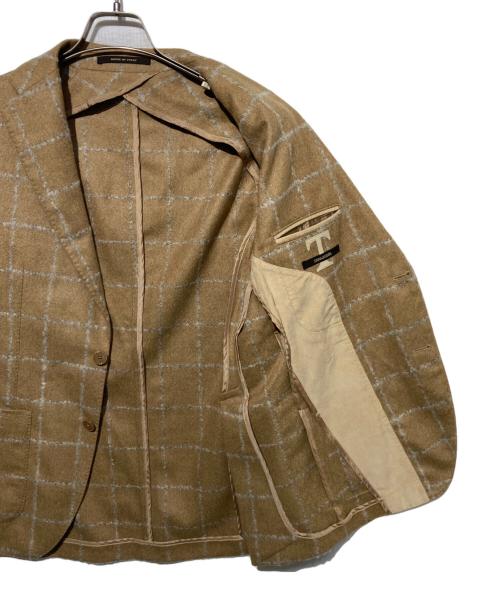 TAGLIATORE（タリアトーレ）TAGLIATORE (タリアトーレ) チェックテーラードジャケット ベージュ サイズ:46の古着・服飾アイテム