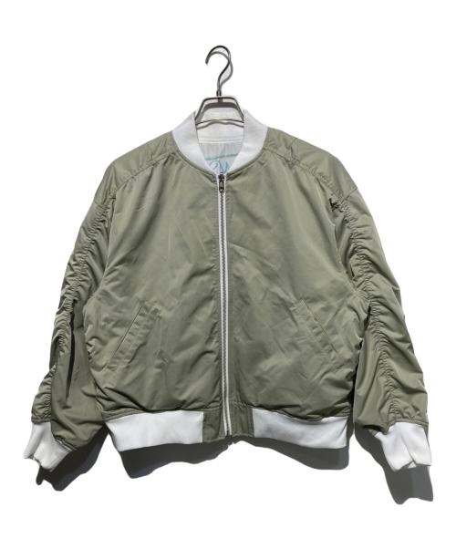 HERALBONY（ヘラルボニー）HERALBONY (ヘラルボニー) リバーシブルブルゾン「タイトル不明」 ホワイト×オリーブ サイズ:Mの古着・服飾アイテム