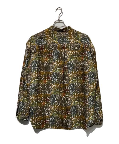 HERALBONY（ヘラルボニー）HERALBONY (ヘラルボニー) バンドカラーシャツ「秋」 オリーブ×イエロー サイズ:Lの古着・服飾アイテム