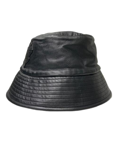 MONCLER GENIUS（モンクレール ジーニアス）MONCLER GENIUS (モンクレール ジーニアス) J.W.ANDERSON (ジェイダブリューアンダーソン) レザーバケットハット ブラックの古着・服飾アイテム