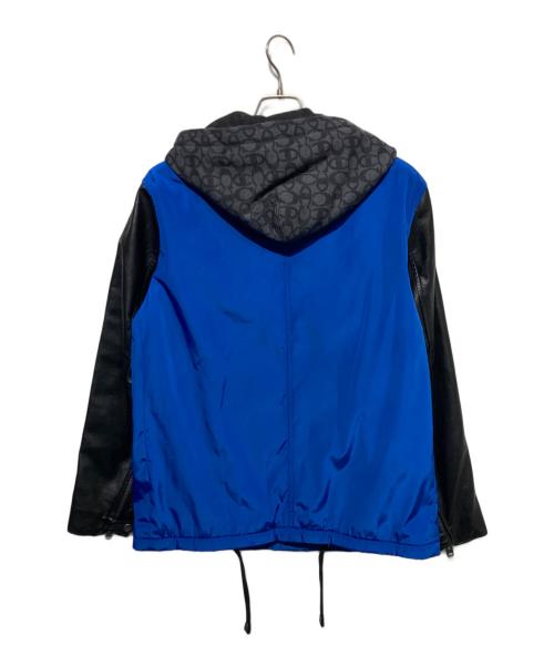 Champion（チャンピオン）Champion (チャンピオン) COACH (コーチ) レザー切替コーチジャケット ブルー サイズ:46の古着・服飾アイテム
