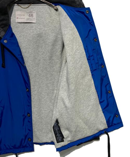Champion（チャンピオン）Champion (チャンピオン) COACH (コーチ) レザー切替コーチジャケット ブルー サイズ:46の古着・服飾アイテム