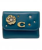 COACHコーチ）の古着「エッセンシャル カード ホルダー ウォレット」｜グリーン