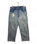 AURALEEオーラリー）の古着「FADED SELVEDGE LIGHT DENIM WIDE PANTS」｜インディゴ