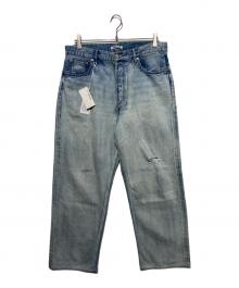 AURALEE（オーラリー）の古着「FADED SELVEDGE LIGHT DENIM WIDE PANTS」｜インディゴ