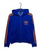adidasアディダス）の古着「フーデッドトラックジャケット」｜ブルー