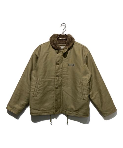 HOUSTON（ヒューストン）HOUSTON (ヒューストン) N-1 デッキジャケット オリーブ サイズ:42の古着・服飾アイテム