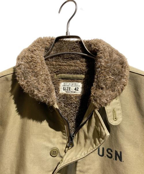 HOUSTON（ヒューストン）HOUSTON (ヒューストン) N-1 デッキジャケット オリーブ サイズ:42の古着・服飾アイテム