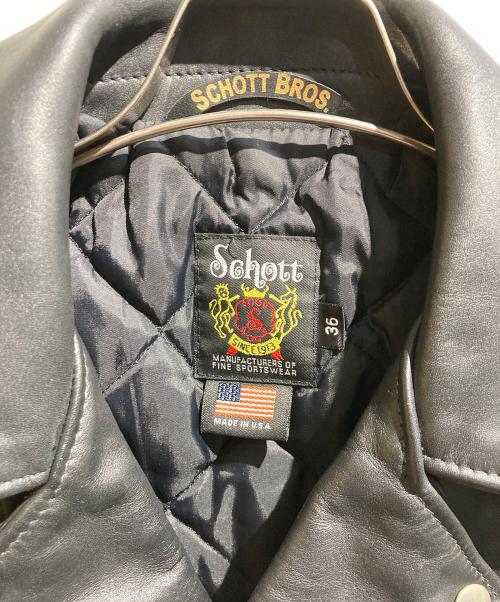 Schott（ショット）Schott (ショット) ワンスター ダブルライダースジャケット ブラック サイズ:36の古着・服飾アイテム