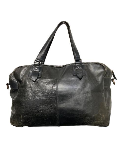 Yohji Yamamoto pour homme（ヨウジヤマモト プールオム）Yohji Yamamoto pour homme (ヨウジヤマモト プールオム) レザーボストンバッグ ブラックの古着・服飾アイテム