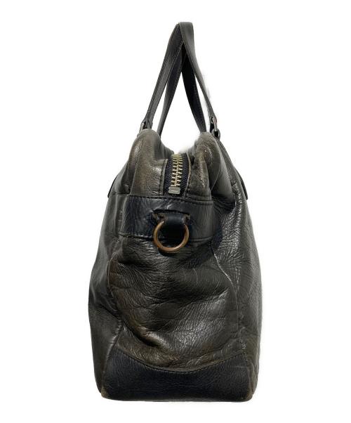 Yohji Yamamoto pour homme（ヨウジヤマモト プールオム）Yohji Yamamoto pour homme (ヨウジヤマモト プールオム) レザーボストンバッグ ブラックの古着・服飾アイテム