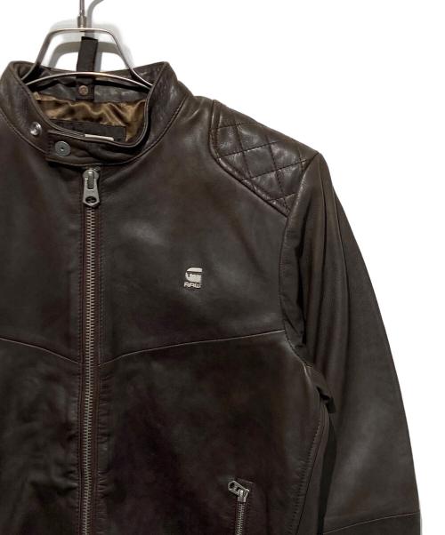 G-STAR RAW（ジースターロゥ）G-STAR RAW (ジースターロゥ) EDLAレザージャケット ブラウン サイズ:Mの古着・服飾アイテム