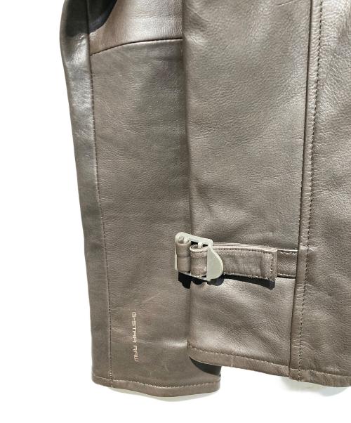 G-STAR RAW（ジースターロゥ）G-STAR RAW (ジースターロゥ) EDLAレザージャケット ブラウン サイズ:Mの古着・服飾アイテム
