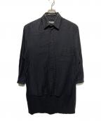 Yohji Yamamoto pour hommeヨウジヤマモト プールオム）の古着「パリコレクションスタッフロングシャツ」｜ブラック