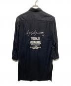 Yohji Yamamoto pour hommeヨウジヤマモト プールオム）の古着「パリコレクションスタッフロングシャツ」｜ブラック
