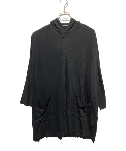 yohji yamamoto+noir（ヨウジヤマモトプリュスノアール）yohji yamamoto+Noir (ヨウジヤマモトプリュスノアール) フーデッドロングカットソー ブラック サイズ:2の古着・服飾アイテム