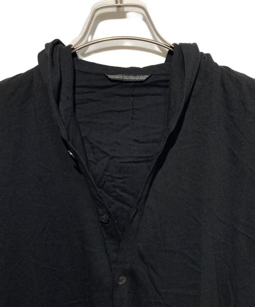 yohji yamamoto+noir（ヨウジヤマモトプリュスノアール）yohji yamamoto+Noir (ヨウジヤマモトプリュスノアール) フーデッドロングカットソー ブラック サイズ:2の古着・服飾アイテム