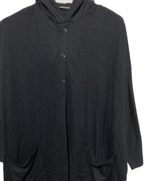 yohji yamamoto+noir（ヨウジヤマモトプリュスノアール）yohji yamamoto+Noir (ヨウジヤマモトプリュスノアール) フーデッドロングカットソー ブラック サイズ:2の古着・服飾アイテム