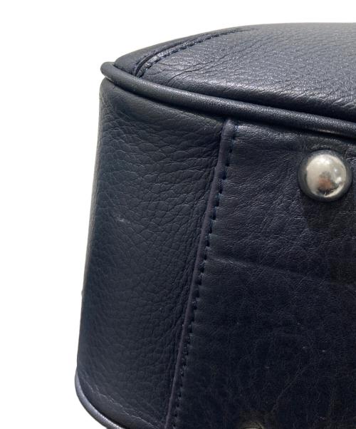 PELLE MORBIDA（ペッレモルビダ）PELLE MORBIDA (ペッレモルビダ) レザートートバッグ ネイビーの古着・服飾アイテム