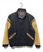 GAME SPORTSWEARゲームスポーツウェア）の古着「袖レザースタジャン」｜ブラック