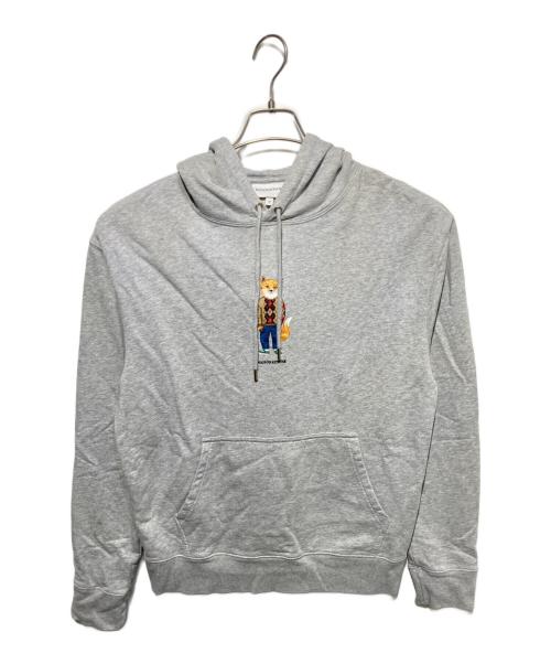 maison kitsune（メゾンキツネ）MAISON KITSUNE (メゾンキツネ) プルオーバーパーカー グレー サイズ:Mの古着・服飾アイテム