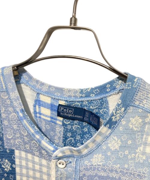 POLO RALPH LAUREN（ポロ・ラルフローレン）POLO RALPH LAUREN (ポロ・ラルフローレン) パッチワークノースリーブワンピース ブルー サイズ:XSの古着・服飾アイテム