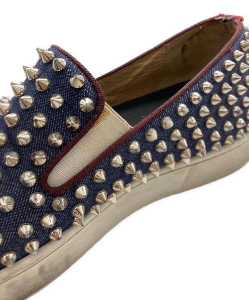 Christian Louboutin（クリスチャン・ルブタン）Christian Louboutin (クリスチャン・ルブタン) スタッズスリッポン インディゴ サイズ:不明の古着・服飾アイテム