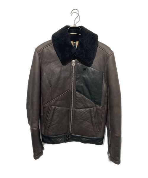 G-STAR RAW（ジースターロゥ）G-STAR RAW (ジースターロゥ) PILOT LEATHER JACKET ブラウン サイズ:Sの古着・服飾アイテム