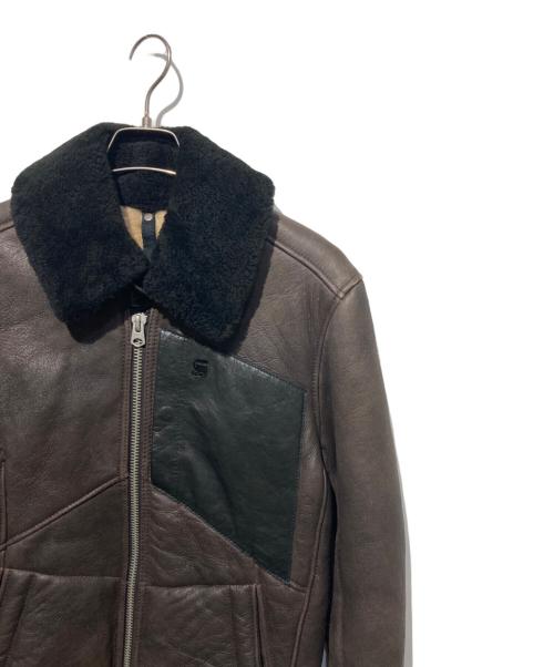 G-STAR RAW（ジースターロゥ）G-STAR RAW (ジースターロゥ) PILOT LEATHER JACKET ブラウン サイズ:Sの古着・服飾アイテム