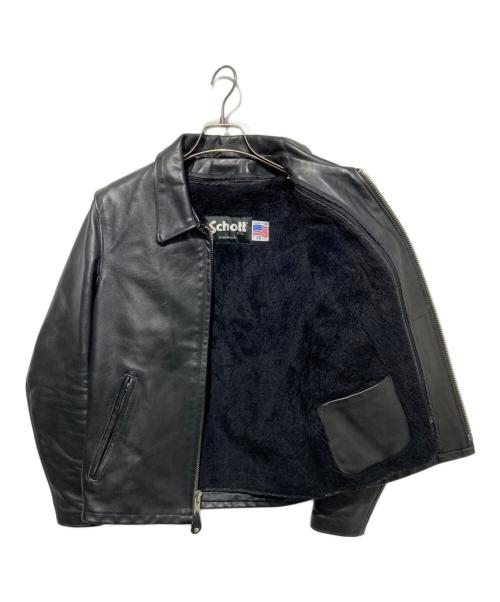 Schott（ショット）Schott (ショット) レザーシングルライダースジャケット ブラック サイズ:36の古着・服飾アイテム
