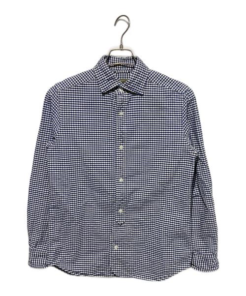 NIGEL CABOURN（ナイジェルケーボン）NIGEL CABOURN (ナイジェルケーボン) BRITISH OFFICERS SHIRT ホワイト×ネイビー サイズ:46の古着・服飾アイテム