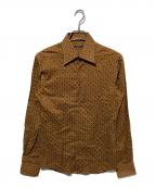 GUCCIグッチ）の古着「総柄シャツ」｜ブラウン