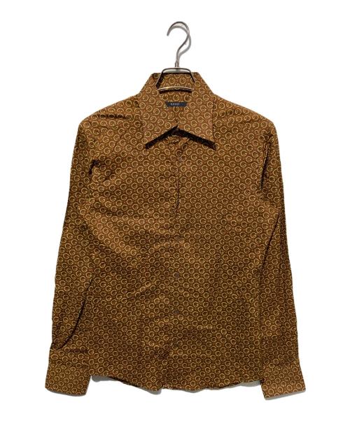 GUCCI（グッチ）GUCCI (グッチ) 総柄シャツ ブラウン サイズ:40-15 3/4の古着・服飾アイテム