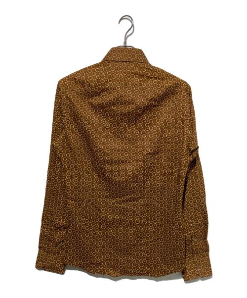 GUCCI（グッチ）GUCCI (グッチ) 総柄シャツ ブラウン サイズ:40-15 3/4の古着・服飾アイテム