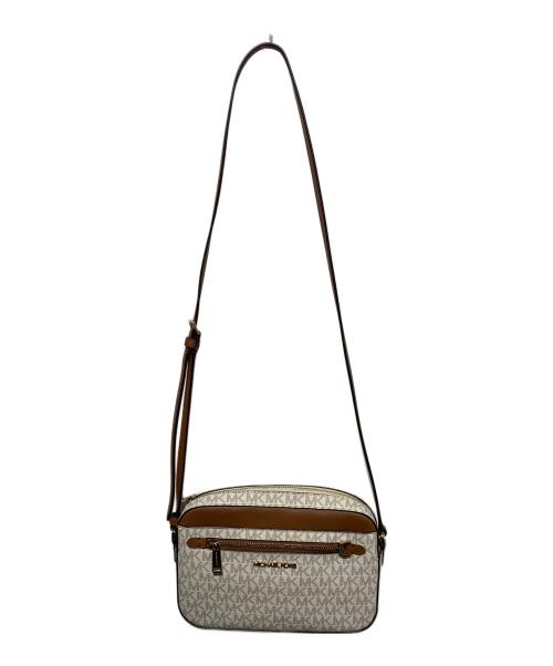 MICHAEL KORS（マイケルコース）MICHAEL KORS (マイケルコース) JET SET ITEM ラージ EW ジップ チェーン クロスボディー ブラウン×ホワイトの古着・服飾アイテム