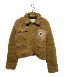 sacai×CarHartt（サカイ×カーハート）の古着「ニットジャケット」｜キャメル