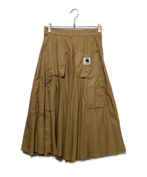 sacai（サカイ）sacai (サカイ) CarHartt (カーハート) WIP PLEATED SKIRT ベージュの古着・服飾アイテム