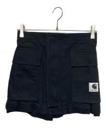 sacai×CarHartt（サカイ×カーハート）の古着「WIP Suiting Bonding Skirt」｜ブラック