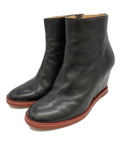 MM6 Maison Margiela（エムエムシックスメゾンマルジェラ）MM6 Maison Margiela (エムエムシックスメゾンマルジェラ) ウェッジソールブーツ ブラック サイズ:39 1/2の古着・服飾アイテム